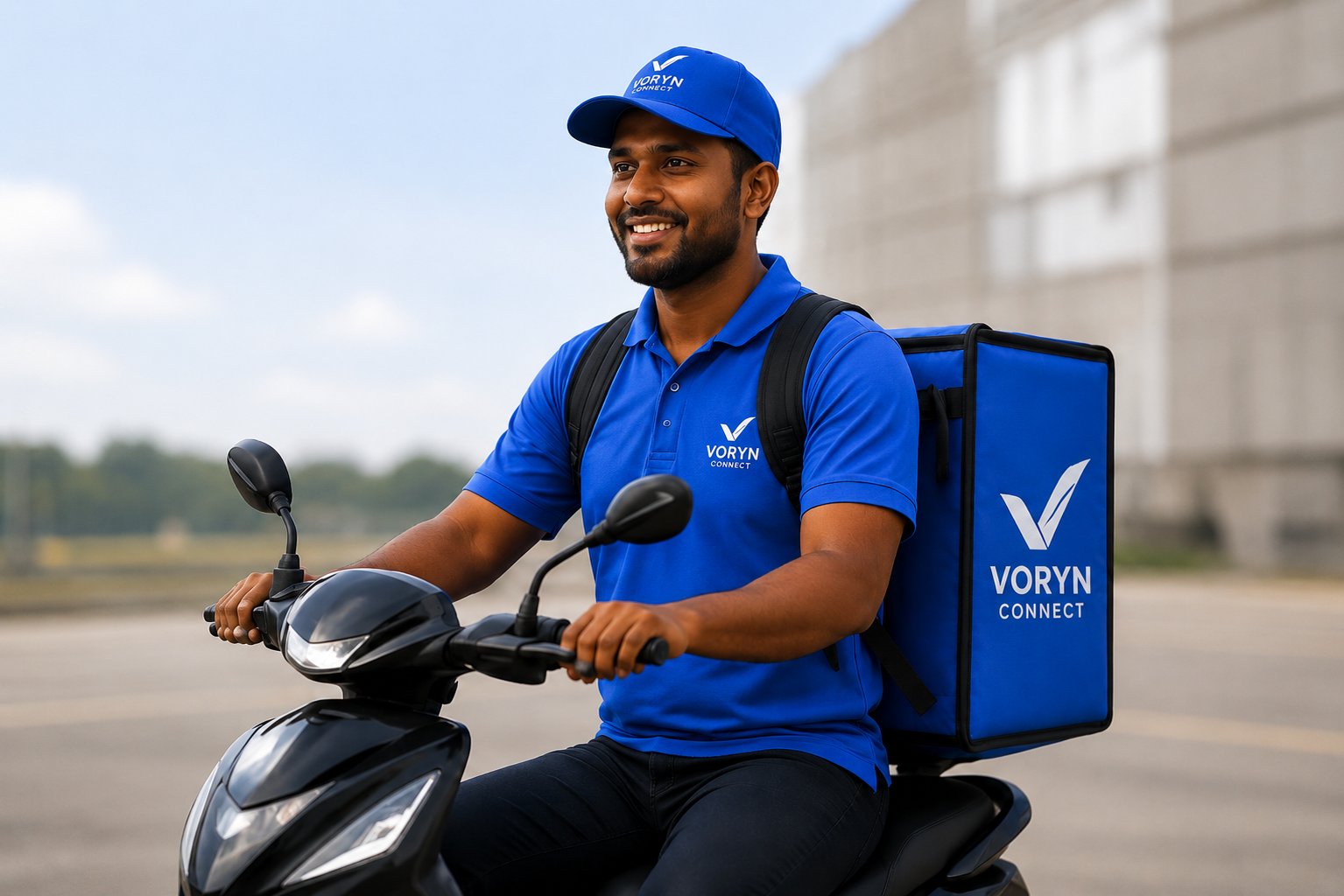 Delivery partner on scooter